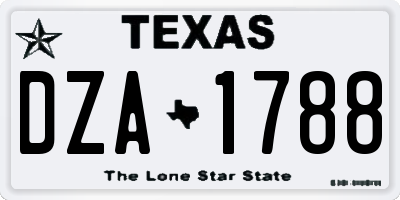 TX license plate DZA1788