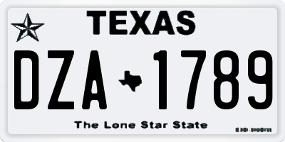 TX license plate DZA1789