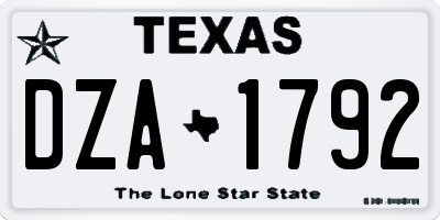 TX license plate DZA1792