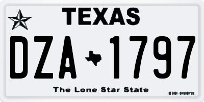 TX license plate DZA1797