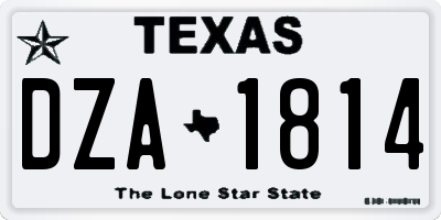 TX license plate DZA1814