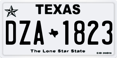 TX license plate DZA1823