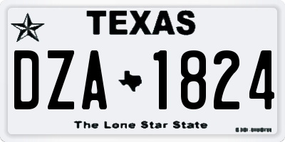 TX license plate DZA1824