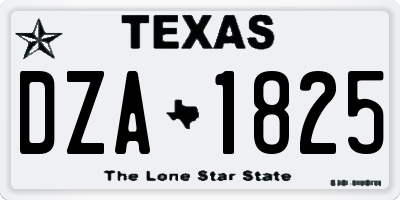 TX license plate DZA1825