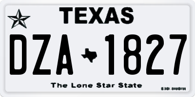 TX license plate DZA1827