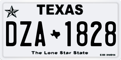 TX license plate DZA1828