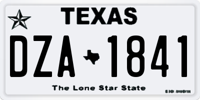 TX license plate DZA1841