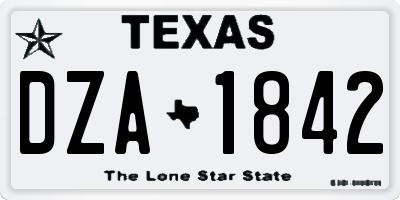 TX license plate DZA1842