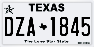 TX license plate DZA1845