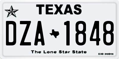 TX license plate DZA1848