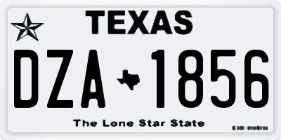 TX license plate DZA1856