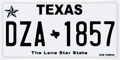 TX license plate DZA1857