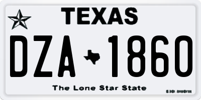 TX license plate DZA1860