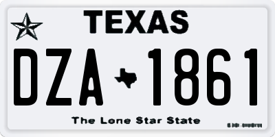 TX license plate DZA1861