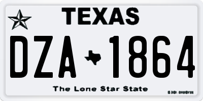 TX license plate DZA1864