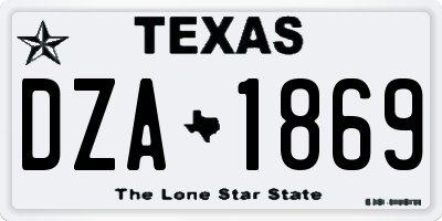 TX license plate DZA1869