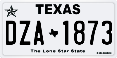 TX license plate DZA1873