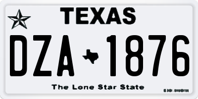 TX license plate DZA1876