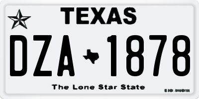 TX license plate DZA1878