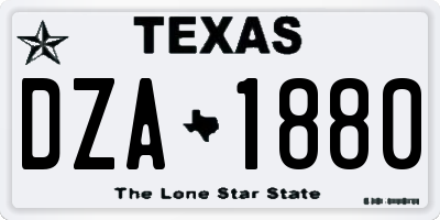 TX license plate DZA1880