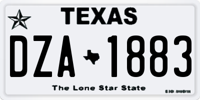 TX license plate DZA1883