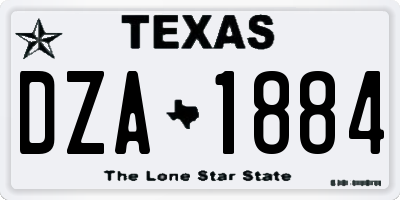 TX license plate DZA1884