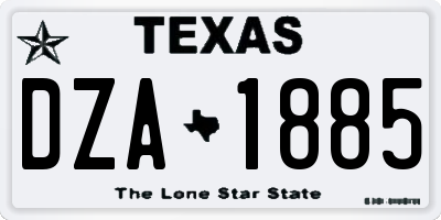 TX license plate DZA1885