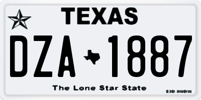 TX license plate DZA1887