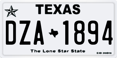 TX license plate DZA1894