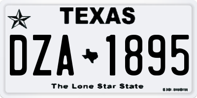 TX license plate DZA1895