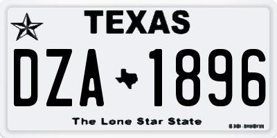 TX license plate DZA1896