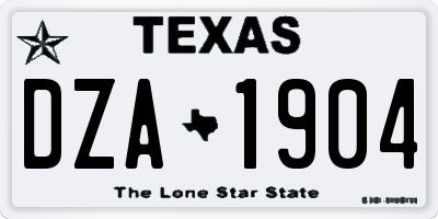 TX license plate DZA1904