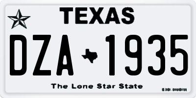 TX license plate DZA1935