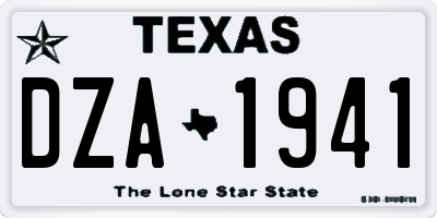 TX license plate DZA1941