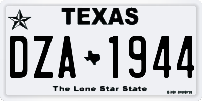 TX license plate DZA1944