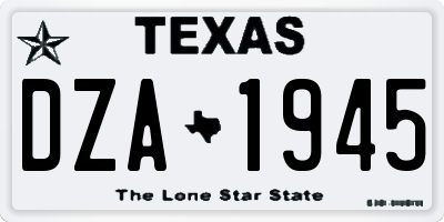 TX license plate DZA1945