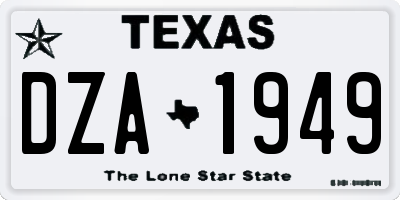 TX license plate DZA1949