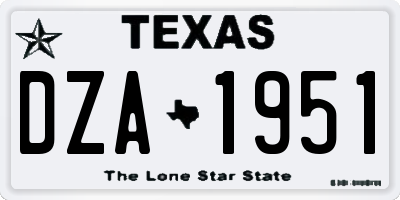 TX license plate DZA1951