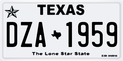 TX license plate DZA1959