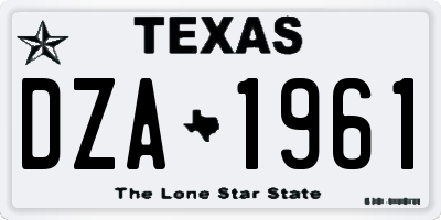 TX license plate DZA1961