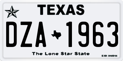 TX license plate DZA1963