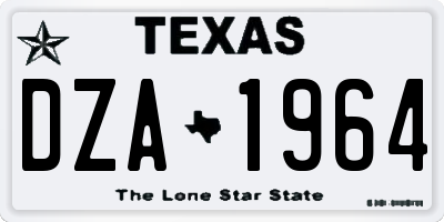 TX license plate DZA1964