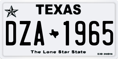TX license plate DZA1965