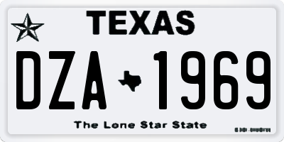 TX license plate DZA1969