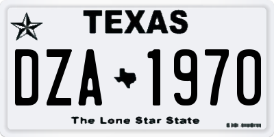 TX license plate DZA1970