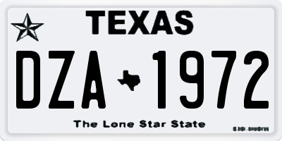 TX license plate DZA1972