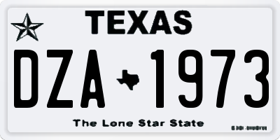 TX license plate DZA1973