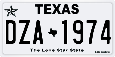 TX license plate DZA1974