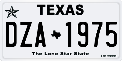 TX license plate DZA1975