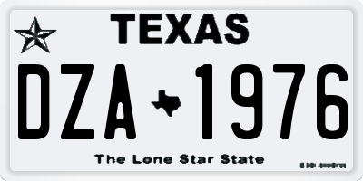 TX license plate DZA1976